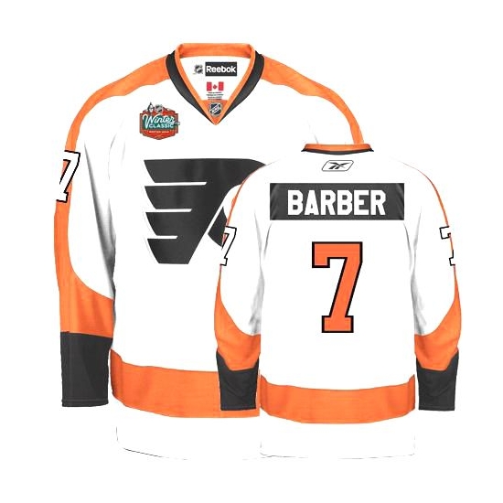 Reebok Bill Barber Philadelphia Flyers Authentic Winter Classic Jersey - White