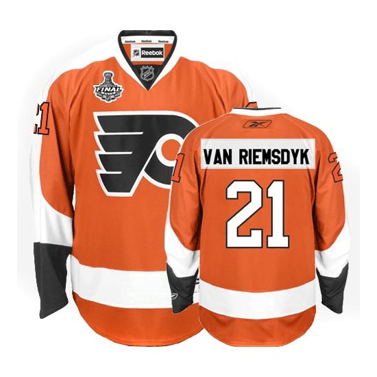 Reebok James van Riemsdyk Philadelphia Flyers Authentic Home Jersey with Stanley Cup Finals Patch - Orange