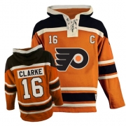 Bobby Clarke Philadelphia Flyers Old Time Hockey Sawyer Hooded Sweatshirt Authentic Jersey - Orange