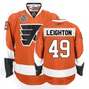 Reebok Michael Leighton Philadelphia Flyers Authentic Home Jersey with Stanley Cup Finals Patch - Orange