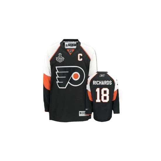 Reebok Mike Richards Philadelphia Flyers Authentic Third Jersey with Stanley Cup Finals Patch - Black