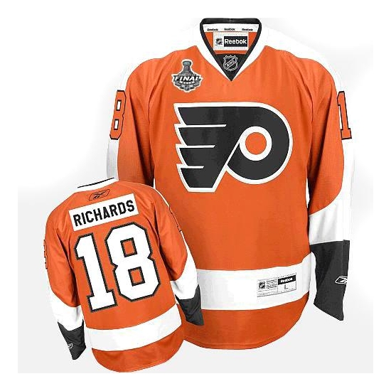 Reebok Mike Richards Philadelphia Flyers Premier Home Jersey with Stanley Cup Finals Patch - Orange