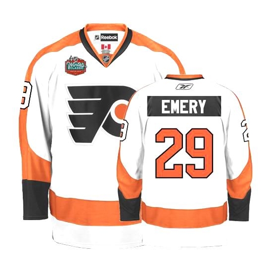 Reebok Ray Emery Philadelphia Flyers Winter Classic Authentic Jersey - White